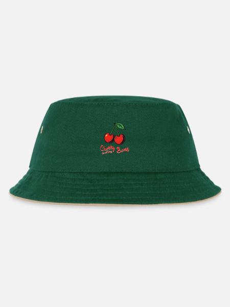 Cherry Girl - Kids’ Bucket Hat - dark green/beige