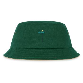 never give up bird - Kinder Bucket Hat - Dunkelgrün/Beige - Vorne