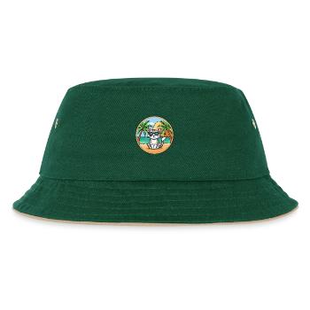 Ägäis Katzenrasse Cartoon Sonnenbrille Strand - Kinder Bucket Hat - Dunkelgrün/Beige - Vorne
