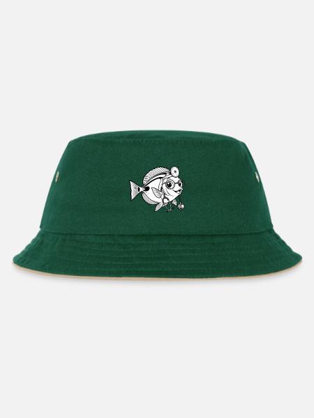 Doktorfisch mit Stethoskop - Kinder Bucket Hat - Dunkelgrün/Beige