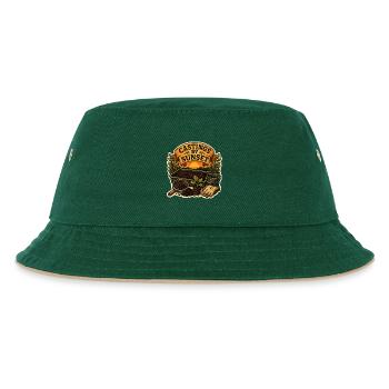 CASTINGS BY SUNSET - Kinder Bucket Hat - Dunkelgrün/Beige - Vorne