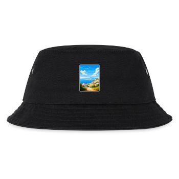 Kea Griechenland Vintage Reiseplakat Souvenir Souvenir - Kinder Bucket Hat - Schwarz - Vorne