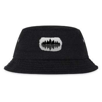 Wald - Forest Landschaft Natur Bäume - Kinder Bucket Hat - Schwarz - Vorne