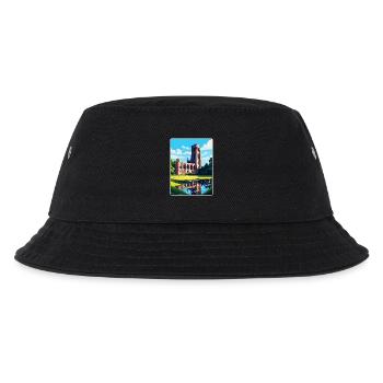 Fountains Abbey North Yorkshire Reiseposter WPA - Kinder Bucket Hat - Schwarz - Vorne