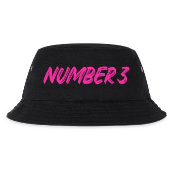Number 3 - drei - dritter - dritte - 3 - Nummer 3 - Kinder Bucket Hat - Schwarz - Vorne