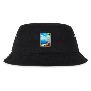 Kroatien Vintage Reiseplakat Souvenir Souvenir - Kinder Bucket Hat - Schwarz - Vorne