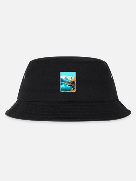 Lofoten Norwegen Vintage Reiseposter WPA - Kinder Bucket Hat - Schwarz
