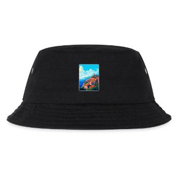 Eze Frankreich Vintage Reiseplakat Souvenir Souvenir - Kinder Bucket Hat - Schwarz - Vorne
