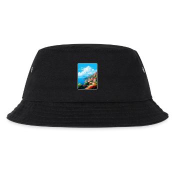 Elba Italien Vintage Reiseplakat Souvenir Souvenir - Kinder Bucket Hat - Schwarz - Vorne
