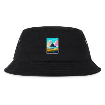 Mont Saint Michel Frankreich Vintage Reiseposter WPA - Kinder Bucket Hat - Schwarz - Vorne
