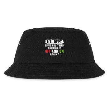 I.T. Dept Tried Turning It Off And On Again? - Kinder Bucket Hat - Schwarz - Vorne