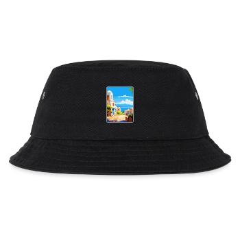 Kos Griechenland Vintage Reise Poster Souvenir Souvenir - Kinder Bucket Hat - Schwarz - Vorne