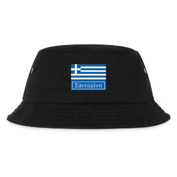 Santorin écrit en grec - Bob Enfant - noir - Devant