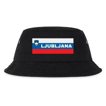 Ljubljana Stadt in slowenischer Flagge - Kinder Bucket Hat - Schwarz - Vorne