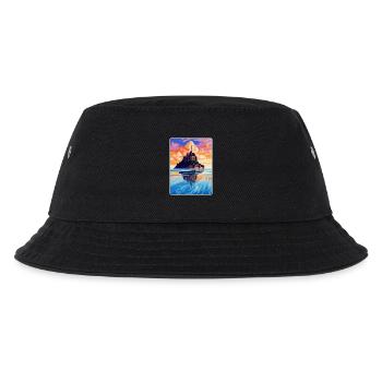 Mont Saint Michel Frankreich Vintage Reiseposter WPA - Kinder Bucket Hat - Schwarz - Vorne