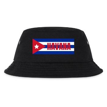 Havanna-Stadt unter kubanischer Flagge - Kinder Bucket Hat - Schwarz - Vorne