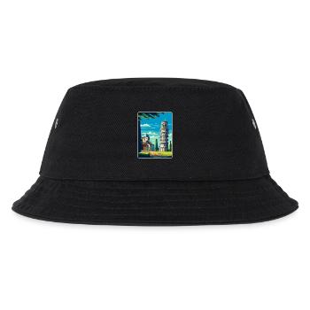 Pisa Italien Vintage Reiseplakat Souvenir Souvenir - Kinder Bucket Hat - Schwarz - Vorne
