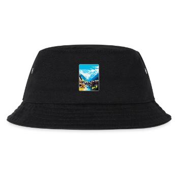 Sölden Österreich Vintage Reiseplakat Souvenir WPA - Kinder Bucket Hat - Schwarz - Vorne