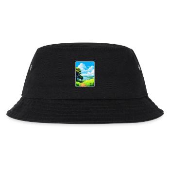 Mount Edgcumbe Country Park Reiseposter Souvenir - Kinder Bucket Hat - Schwarz - Vorne