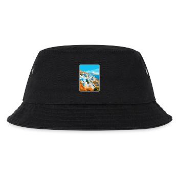 Ios Griechenland Vintage Reise Poster Souvenir Souvenir - Kinder Bucket Hat - Schwarz - Vorne