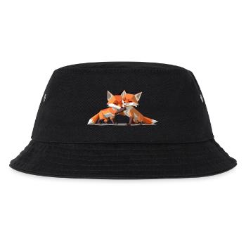Low-poly Fox Cubs - Kinder Bucket Hat - Schwarz - Vorne