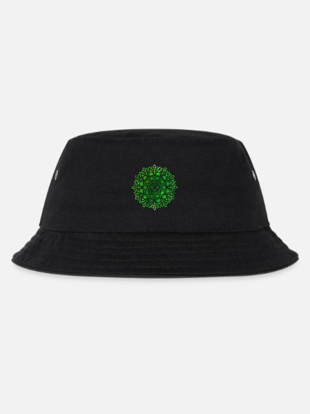 Mandala - Grün - Kinder Bucket Hat - Schwarz