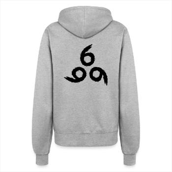 666 Satan Symbol - Frauen Kapuzenjacke - Grau meliert - Hinten - Maraike (178cm)