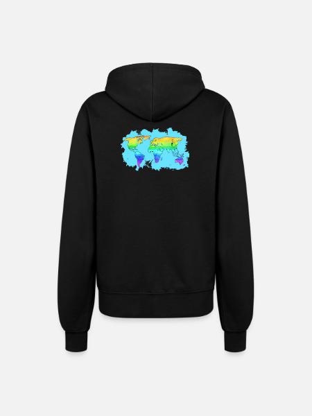 Weltkarte - Frauen Kapuzenjacke - Schwarz