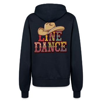 Line Dance mein Hobby - meine Passion - mein Ding - Frauen Kapuzenjacke - Navy - Hinten - Maraike (178cm)
