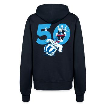 Asterix & Obelix 50. Geburtstag Design - Frauen Kapuzenjacke - Navy - Hinten - Maraike (178cm)