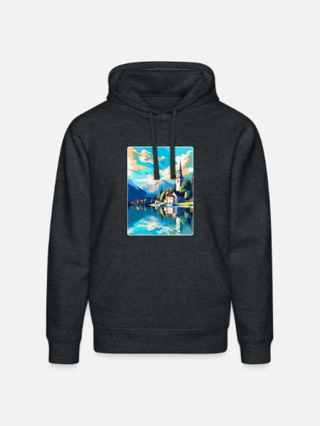 St Wolfgang Austria Vintage Travel Poster Souvenir - Stanley/Stella DRUMMER Unisex Organic Hoodie - dark heather grey