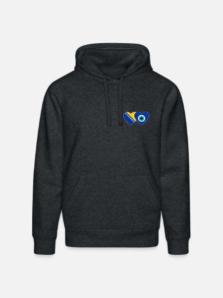 Bosnien Nazarperle Flagge - Stanley/Stella Unisex Bio-Hoodie DRUMMER  - Dunkelgrau meliert