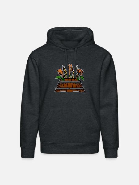 Brewer logo - Stanley/Stella DRUMMER Unisex Organic Hoodie - dark heather grey