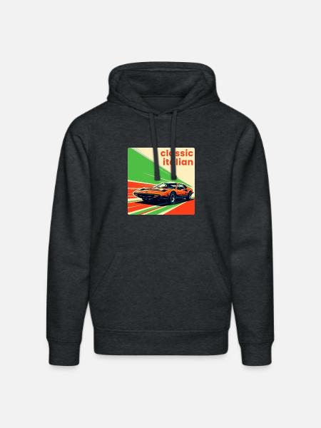 Classic Italian Sportscar - Stanley/Stella DRUMMER Unisex Organic Hoodie - dark heather grey