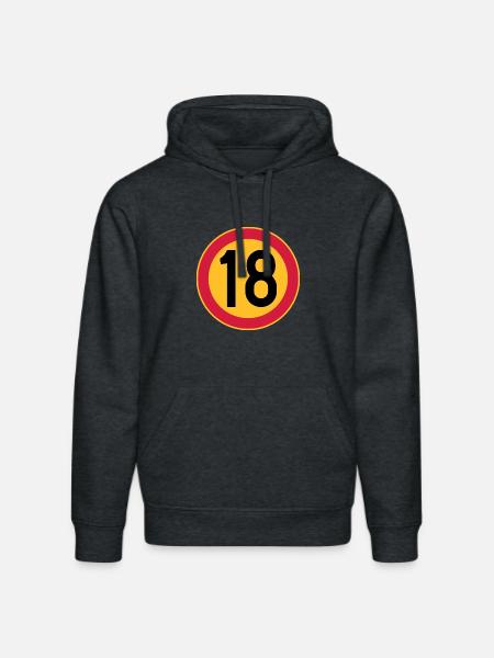 18 Geschwindigkeitsbegrenzung - Stanley/Stella Unisex Bio-Hoodie DRUMMER  - Dunkelgrau meliert