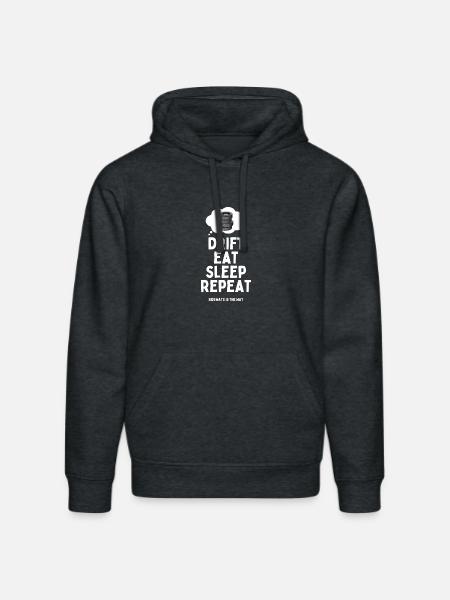 Drift Eat Sleep Repeat - Stanley/Stella DRUMMER Unisex Organic Hoodie - dark heather grey