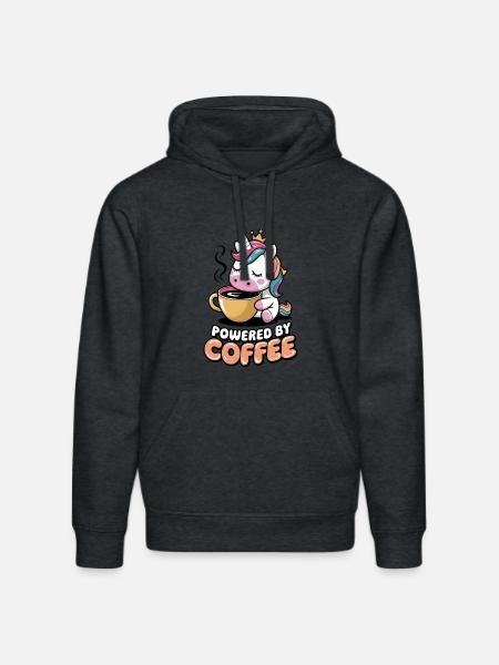 Powered By Coffee - Stanley/Stella DRUMMER Unisex Organic Hoodie - dark heather grey