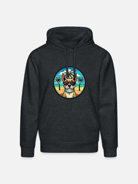 Braque Du Bourbonnais Hunderasse Cartoon Sonnenbrille - Stanley/Stella Unisex Bio-Hoodie DRUMMER  - Dunkelgrau meliert
