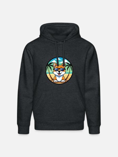 Hokkaido Hondenras Cartoon Zonnebril Strand - Stanley/Stella Uniseks bio-hoodie DRUMMER  - donkergrijs gemêleerd