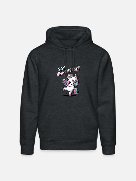 Say Uni-Cheese! - Stanley/Stella DRUMMER Unisex Organic Hoodie - dark heather grey