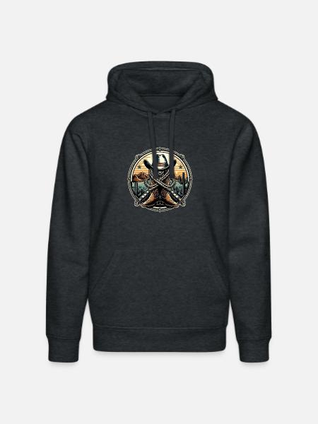 Western Logo 1 - Stanley/Stella DRUMMER Unisex Organic Hoodie - dark heather grey