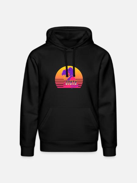 Synthwave Girl - Stanley/Stella DRUMMER Unisex Organic Hoodie - black