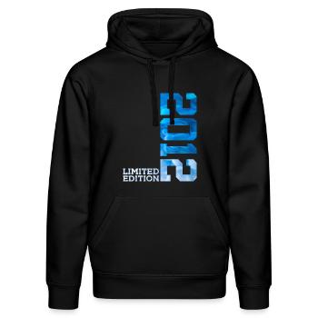 14. GEBURTSTAG LIMITED EDITION 2012 - Stanley/Stella Unisex Bio-Hoodie DRUMMER  - Schwarz - Vorne - Marisol (170cm) & Nik (191cm)