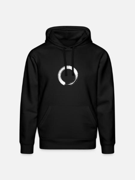 Circle design icon brush white - Stanley/Stella DRUMMER Unisex Organic Hoodie - black