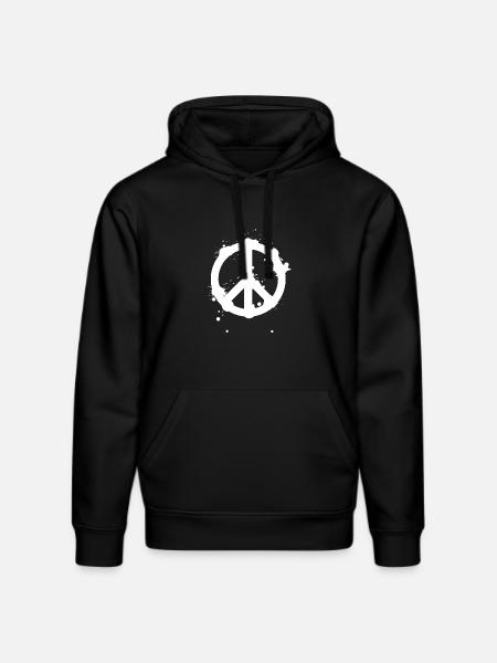 Peace Splash Guerrilla Print Style - Stanley/Stella DRUMMER Unisex Organic Hoodie - black