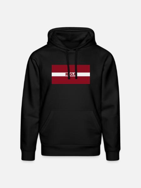 Riga en drapeau letton - Sweat à capuche bio DRUMMER Stanley/Stella Unisexe - noir