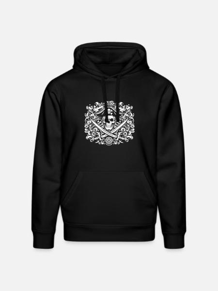 Pirate logo - Stanley/Stella DRUMMER Unisex Organic Hoodie - black