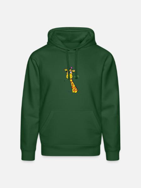 Cute Giraffe - Stanley/Stella DRUMMER Unisex Organic Hoodie - bottle green