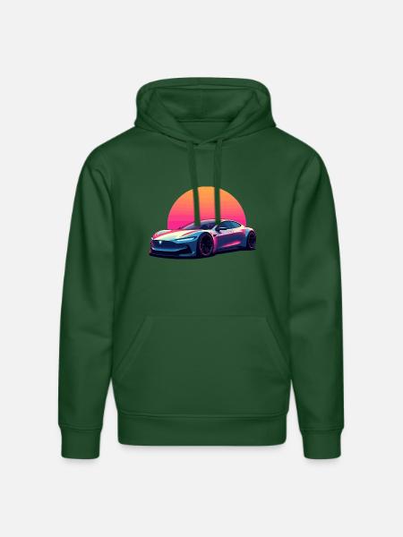 Electric Wave - Stanley/Stella DRUMMER Unisex Organic Hoodie - bottle green