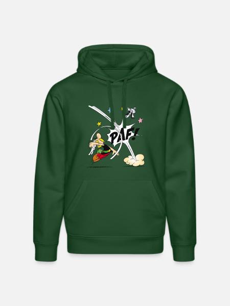 Asterix & Obelix - Asterix poing - Sweat à capuche bio DRUMMER Stanley/Stella Unisexe - vert bouteille